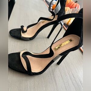 Black Strappy High Heels